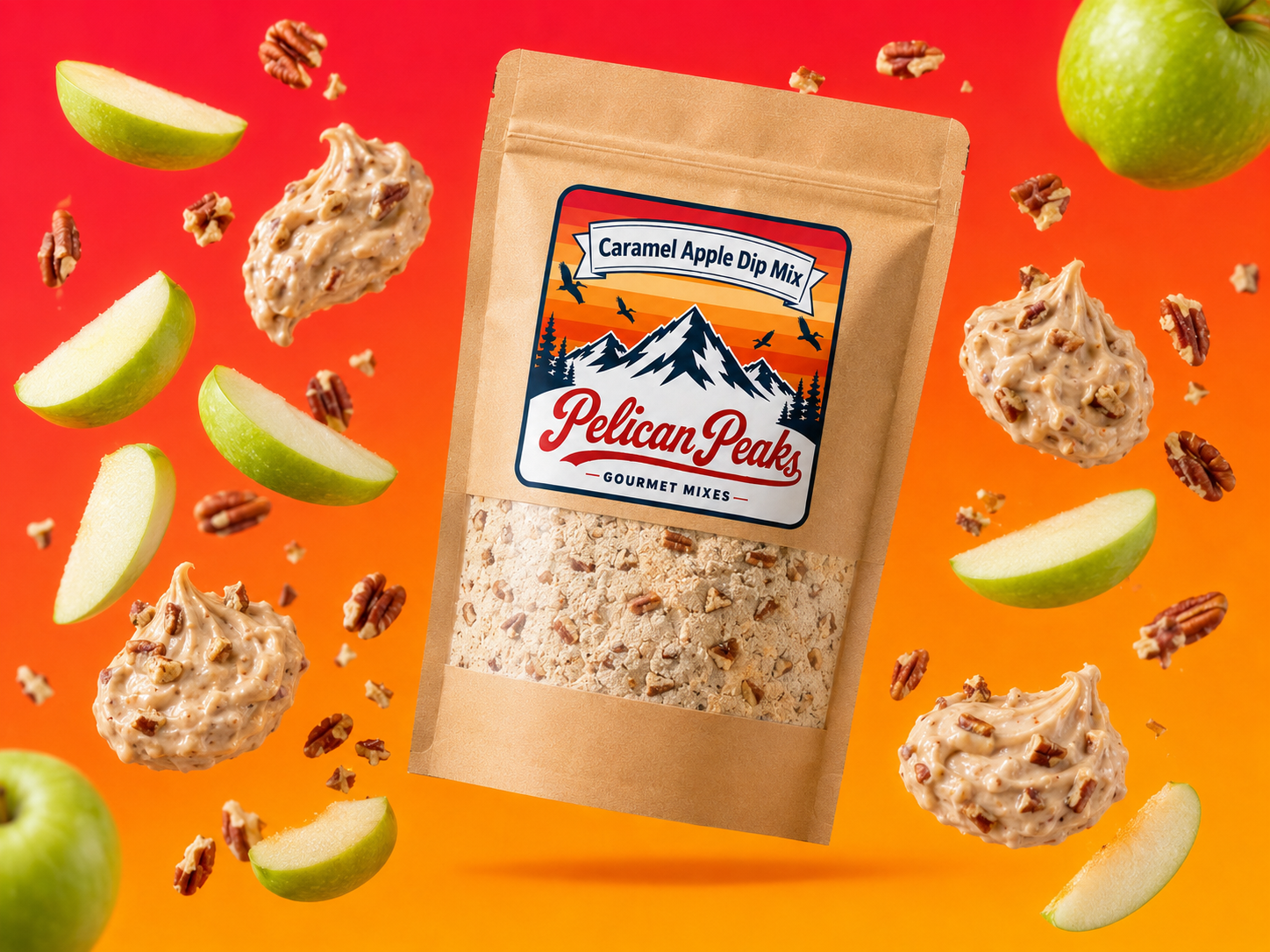 Caramel Apple Dip package with apple slices and dip