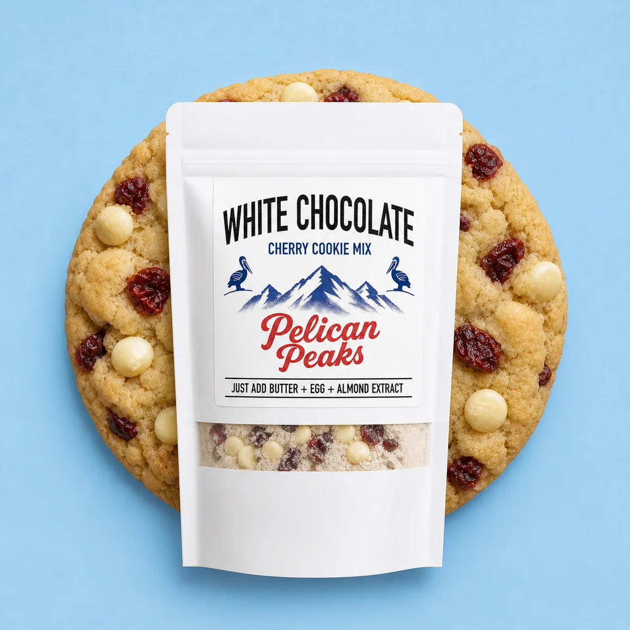 White Chocolate Cherry Cookie Mix with cherry cookies